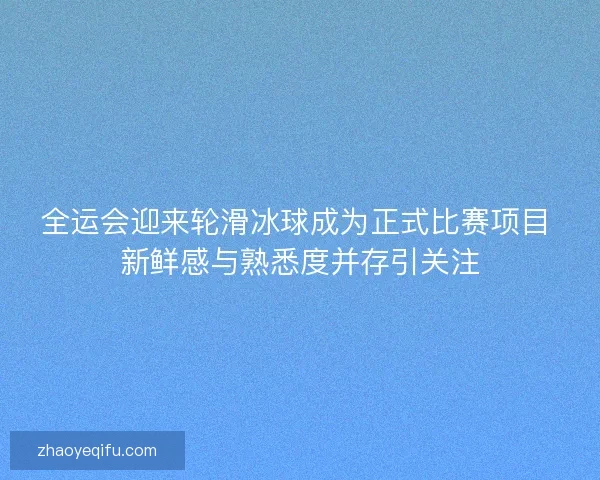 全运会迎来轮滑冰球成为正式比赛项目 新鲜感与熟悉度并存引关注